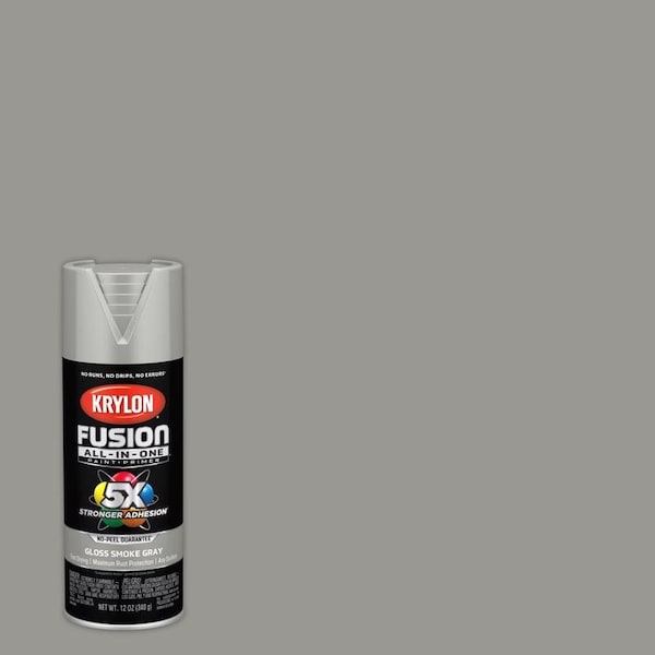 Short Cuts Krylon Fusion All-In-One Gloss Smoke Gray Paint+Primer Spray Paint 12 oz K02723007 - main